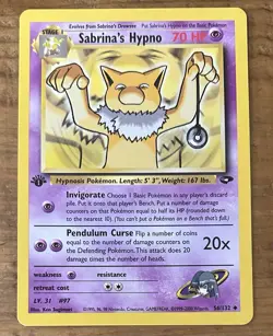 Pokemon TCG Sabrina’s Hypno #56/132 Non Holo 1st Edition Vintage 1999-2000 - Image 1