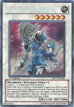 Yugioh! LP Gravity Warrior - PRC1-EN020 - Secret Rare - 1st Edition Lightly Play - Image 1