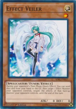 Yugioh! MP Effect Veiler - SDPL-EN017 - Common - 1st Edition Moderately Played, - Image 1