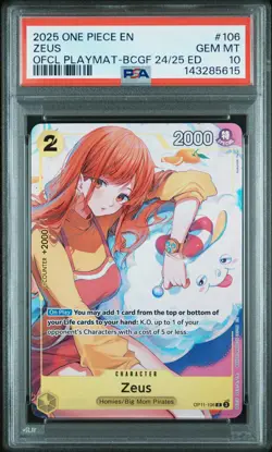 2025 ONE PIECE PROMOS #106 ZEUS PSA 10 - Image 1
