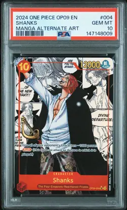 2024 ONE PIECE OP09-EMPERORS IN THE NEW WORLD MANGA ALTERNATE ART SHANKS PSA 10 - Image 1