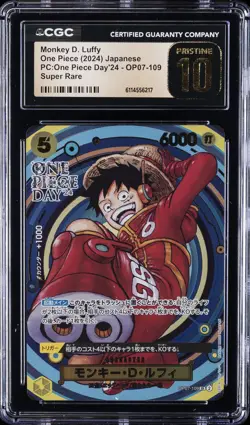 2024 ONE PIECE JPN PC ONE PIECE DAY '24 #OP07-109 MONKEY D LUFFY CGC 10 PRISTINE - Image 1