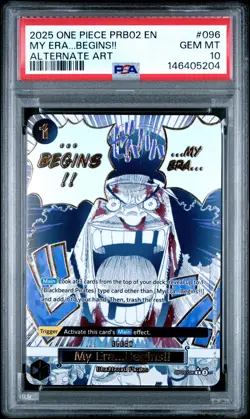 2025 ONE PIECE PRB02-PREMIUM BOOSTER ALTERNATE ART #096 MY ERA...BEGINS!! PSA 10 - Image 1