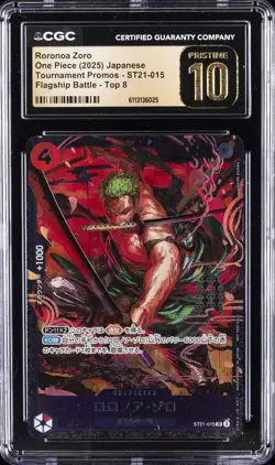 2025 ONE PIECE JAPANESE TOURNAMENT PROMOS TOP 8 RORONOA ZORO CGC 10 PRISTINE - Image 1