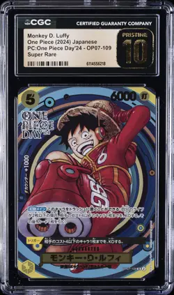 2024 ONE PIECE JPN PC ONE PIECE DAY '24 #OP07-109 MONKEY D LUFFY CGC 10 PRISTINE - Image 1