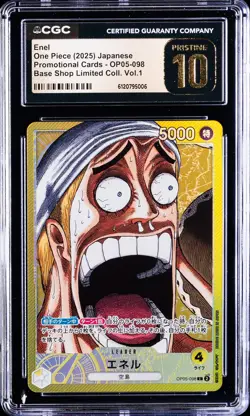 2025 ONE PIECE JPN PROMO BASE SHOP LIMITED COLLECTION VOL 1 ENEL CGC 10 PRISTINE - Image 1