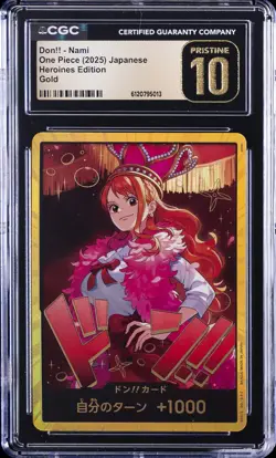 2025 ONE PIECE JAPANESE HEROINES EDITION GOLD DON!! NAMI CGC 10 PRISTINE - Image 1