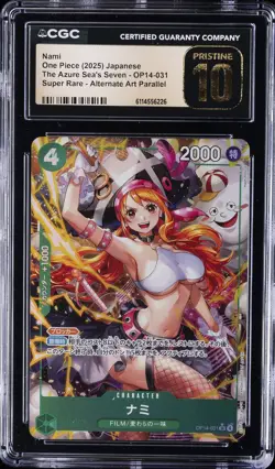 2025 ONE PIECE JPN THE AZURE SEA'S SEVEN ALT ART #OP14-031 NAMI CGC 10 PRISTINE - Image 1