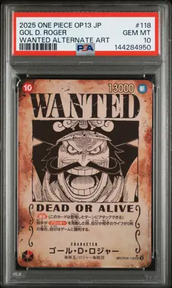 2025 ONE PIECE JAPANESE CARRYING ON HIS WILL WANTED ALT ART GOL D. ROGER PSA 10 - Image 1