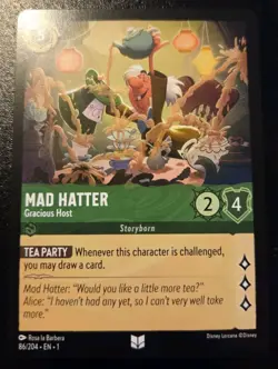Mad Hatter - Gracious Host 86/204 Uncommon The First Chapter Disney Lorcana TCG - Image 1