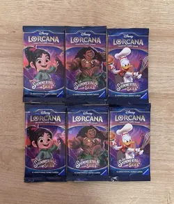 Disney Lorcana TCG Booster Packs Shimmering Skies 6 Pack Lot (2 Full Art Sets) - Image 1