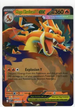 Mega Charizard Y ex - 022/217 Ascended Heroes Pokemon TCG Holo Double Rare Card - Image 1