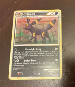 💫 Umbreon 10/90 HGSS Pokemon card Undaunted Regular Rare Card (non holo) - Image 1