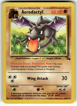 Aerodactyl (16) 16/62 Fossil LP Pokemon Card TCG - Image 1
