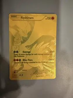 Pokemon TCG Reshiram 114/113 Legendary Treasures Gold Full Art Holo Card - Image 4
