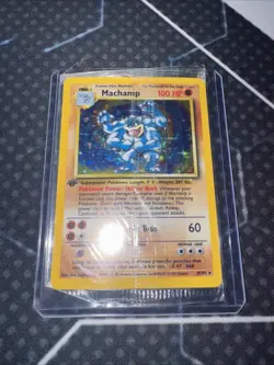 1999 Machamp Base Set 1st Edition 8/102 Holo Rare SEALED Pokemon Card WOTC - Image 2