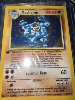 1999 Machamp Base Set 1st Edition 8/102 Holo Rare SEALED Pokemon Card WOTC - Image 5