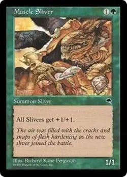 MUSCLE SLIVER Tempest MTG Green Creature MP - Image 1