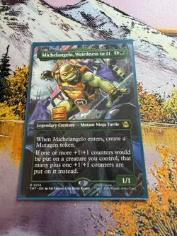 1x Michelangelo, Weirdness to 11 - Extended Art NM Eng MTG - MTG TMNT - Image 1