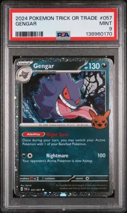 2024 POKEMON TRICK OR TRADE #057 GENGAR PSA 9 - Image 1