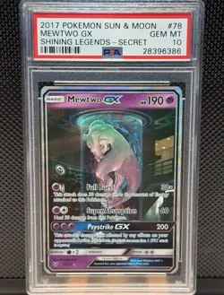 Pokemon Mewtwo GX 2017 Sun & Moon Shining Legends #78 - PSA 10 - 78/73 - Image 1
