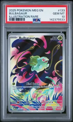2025 POKEMON MEG EN-MEGA EVOLUTION ILLUSTRATION RARE #133 BULBASAUR PSA 10 - Image 1