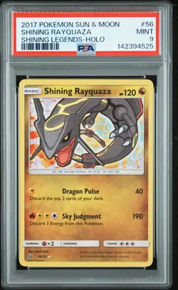 2017 POKEMON SUN & MOON SHINING LEGENDS #56 SHINING RAYQUAZA-HOLO PSA 9 - Image 1