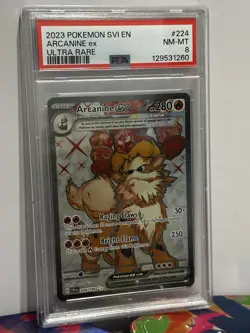 PSA 8 Pokemon Arcanine ex SV01 Scarlet & Violet 224/198 Ultra Rare Holo - Image 4