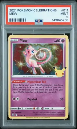 2021 POKEMON CELEBRATIONS #011 MEW PSA 9 - Image 1