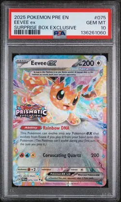 2025 POKEMON PRE EN-PRISMATIC EVOLUTIONS SURPRISE BOX EXCLUSIVE EEVEE EX PSA 10 - Image 1