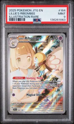 2025 POKEMON JTG EN-JOURNEY TOGETHER ILLUSTRATION RARE LILLIE'S RIBOMBEE PSA 9 - Image 1