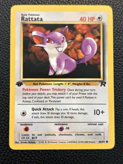 Pokemon TCG Rattata 66/82 1st Edition Team Rocket LP - Image 1