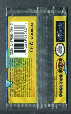 1999 Pokemon English First Unlimited Booster Pack Wrapper EMPTY Blastoise Art - Image 2