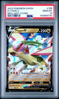 2022 POKEMON SWORD & SHIELD BRILLIANT STARS #106 FLYGON V PSA 10 - Image 1