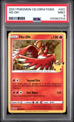 2021 POKEMON CELEBRATIONS #001 HO-OH PSA 9 - Image 1