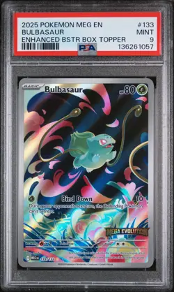 2025 POKEMON MEG EN-MEGA EVOLUTION ENHANCED BOOSTER BOX TOPPER BULBASAUR PSA 9 - Image 1