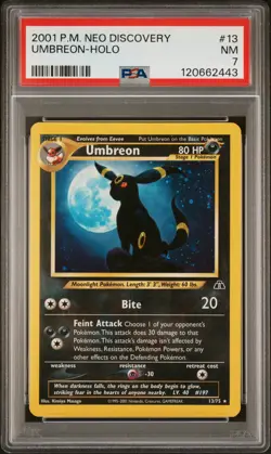 2001 POKEMON NEO DISCOVERY #13 UMBREON-HOLO PSA 7 - Image 1
