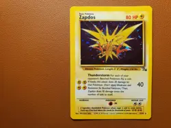 Zapdos Holo Rare Unlimited Swirl 15/62 Fossil Base Set NM 1999 Pokemon TCG WOTC - Image 1