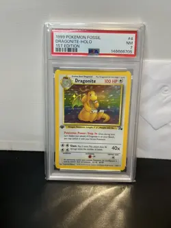Dragonite 1999 Pokemon Fossil 1st Edition PSA 7 #4 - Image 3