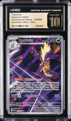 2025 POKEMON PHANTASMAL FLAMES ILLUSTRATION RARE #103 TOXTRICITY CGC 10 PRISTINE - Image 1