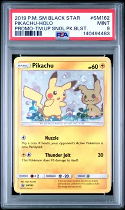 2019 POKEMON SM BLACK STAR PROMO TEAM UP SINGLE PACK BLISTERS PIKACHU-HOLO PSA 9 - Image 1