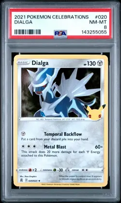 2021 POKEMON CELEBRATIONS #020 DIALGA PSA 8 - Image 1