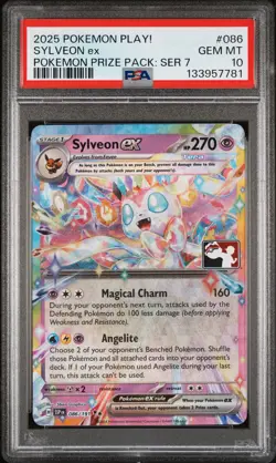 2025 POKEMON PLAY! POKEMON PRIZE PACK: SERIES 7 #086 SYLVEON EX PSA 10 - Image 1