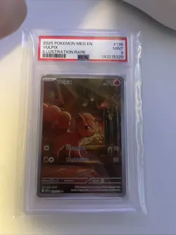 2025 Pokemon Mega Evolution Base #138 Illustration Rare Vulpix PSA 9 Mint - Image 1