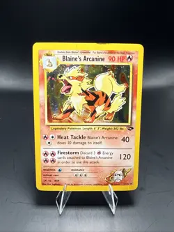 Pokemon Blaine's Arcanine 1/132 Gym Challenge Holo HP - Image 1