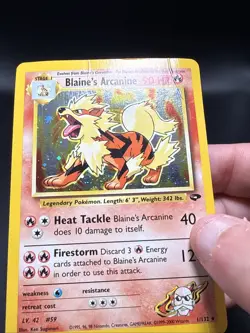 Pokemon Blaine's Arcanine 1/132 Gym Challenge Holo HP - Image 4