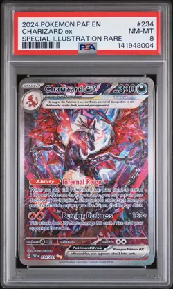 2024 POKEMON PAF EN-PALDEAN FATES SPECIAL ILLUSTRATION RARE CHARIZARD EX PSA 8 - Image 1