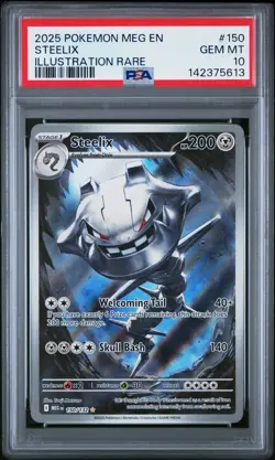 2025 POKEMON MEG EN-MEGA EVOLUTION ILLUSTRATION RARE #150 STEELIX PSA 10 - Image 1