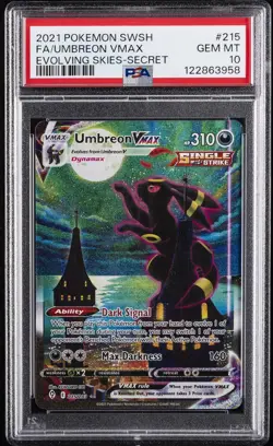 2021 POKEMON SWORD & SHIELD EVOLVING SKIES SECRET FULL ART/UMBREON VMAX PSA 10 - Image 1