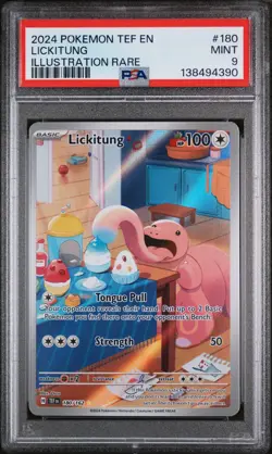 2024 POKEMON TEF EN-TEMPORAL FORCES ILLUSTRATION RARE #180 LICKITUNG PSA 9 - Image 1